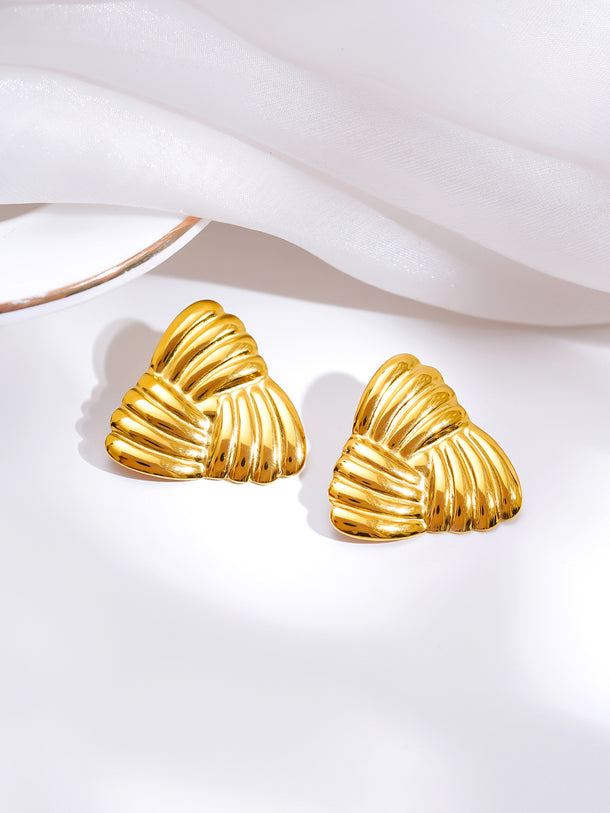 Demi Fine Golden Crush Stud Earrings