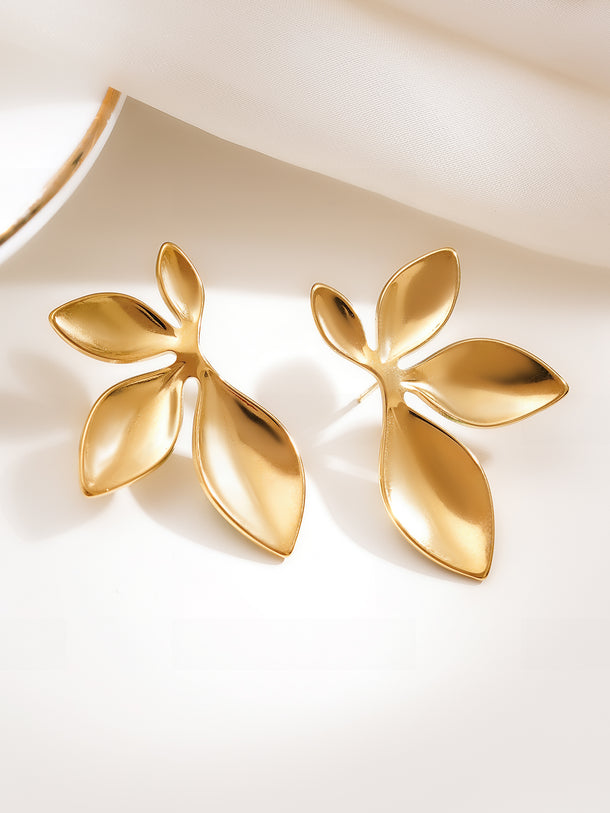 Demi Fine Golden Petals In Motion Studs Earrings