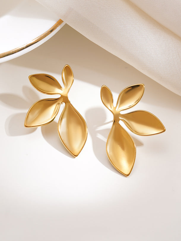 Demi Fine Golden Petals In Motion Studs Earrings