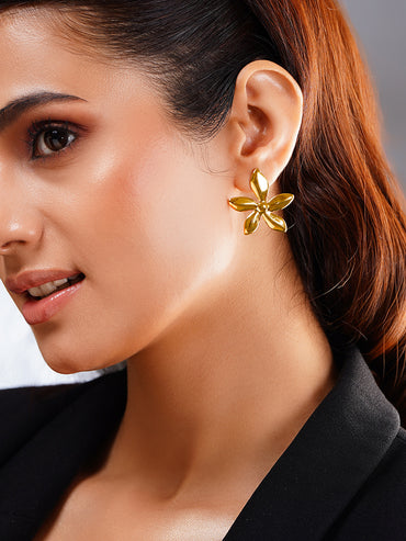 Demi Fine Flower Petal Statement Stud Earrings