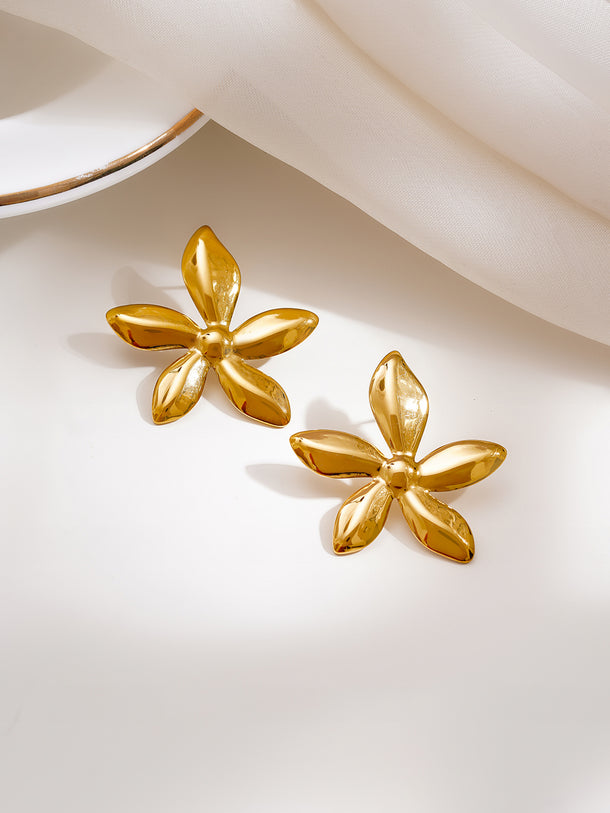 Demi Fine Flower Petal Statement Stud Earrings