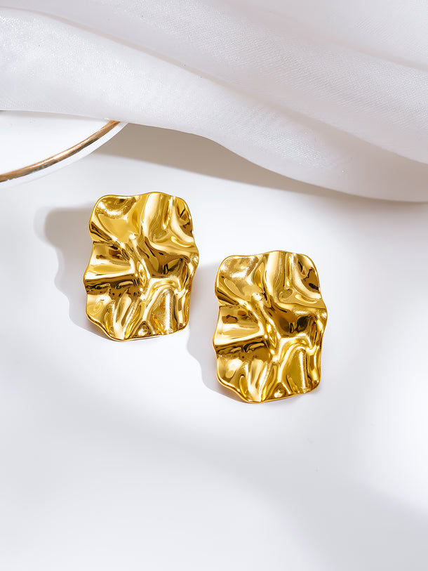 Demi Fine Golden Crush Statement Studs Earrings