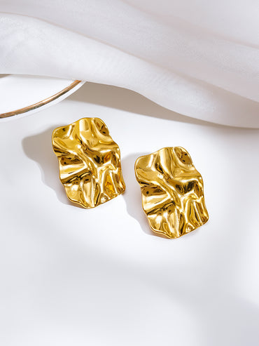 Demi Fine Golden Crush Statement Studs Earrings