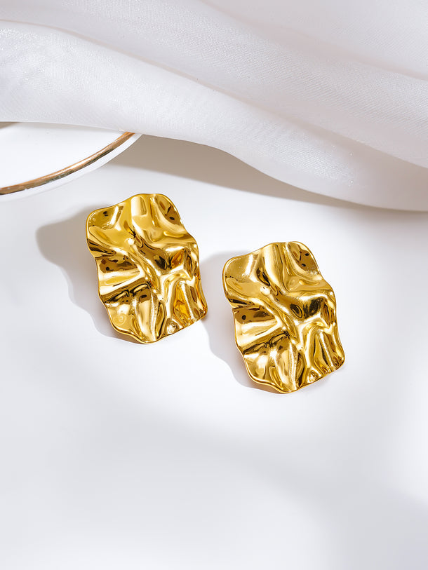 Demi Fine Golden Crush Statement Studs Earrings