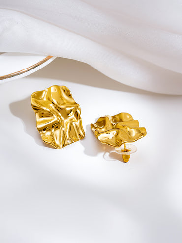 Demi Fine Golden Crush Statement Studs Earrings