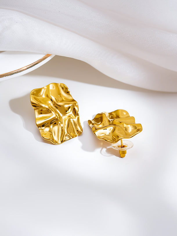 Demi Fine Golden Crush Statement Studs Earrings