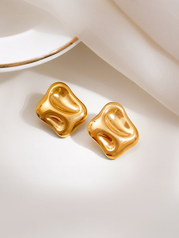 Demi Fine Sculpted Square Statement Studs