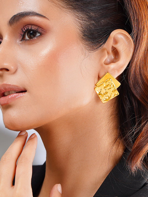 Demi Fine Dual Square Statement Studs