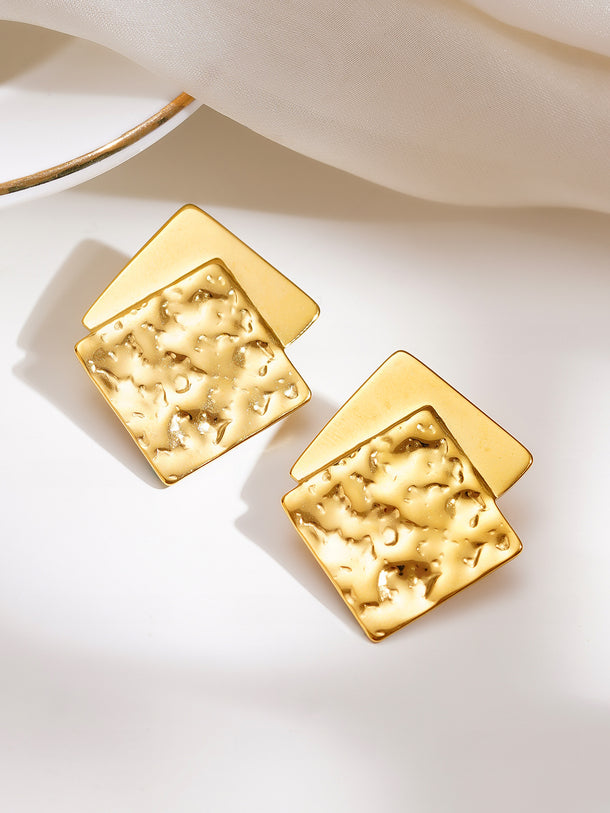Demi Fine Dual Square Statement Studs