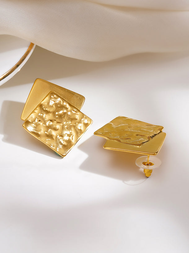 Demi Fine Dual Square Statement Studs