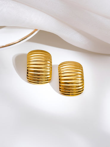 Demi Fine Golden Wave Stud Earrings