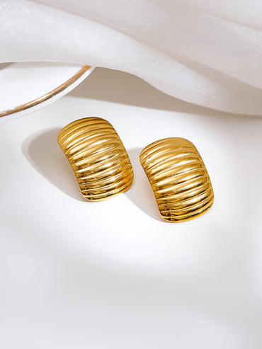 Demi Fine Golden Wave Stud Earrings