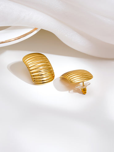 Demi Fine Golden Wave Stud Earrings
