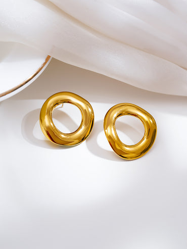 Demi Fine Golden Orbit Statement Studs Earrings