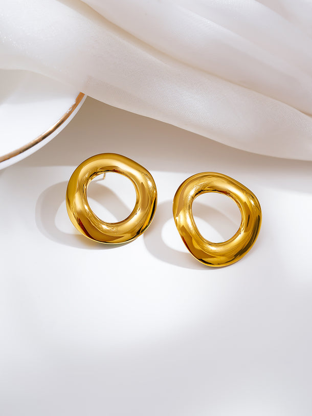 Demi Fine Golden Orbit Statement Studs Earrings