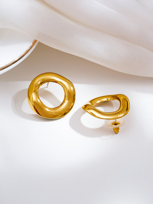 Demi Fine Golden Orbit Statement Studs Earrings