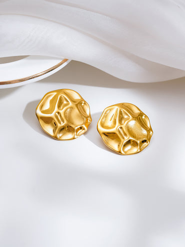 Demi Fine Hammered Crushed Statement Studs Earrings