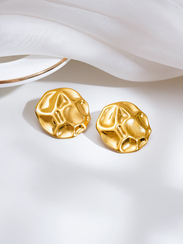 Demi Fine Hammered Crushed Statement Studs Earrings