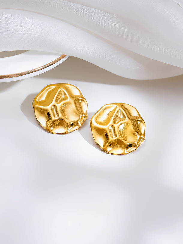 Demi Fine Hammered Crushed Statement Studs Earrings