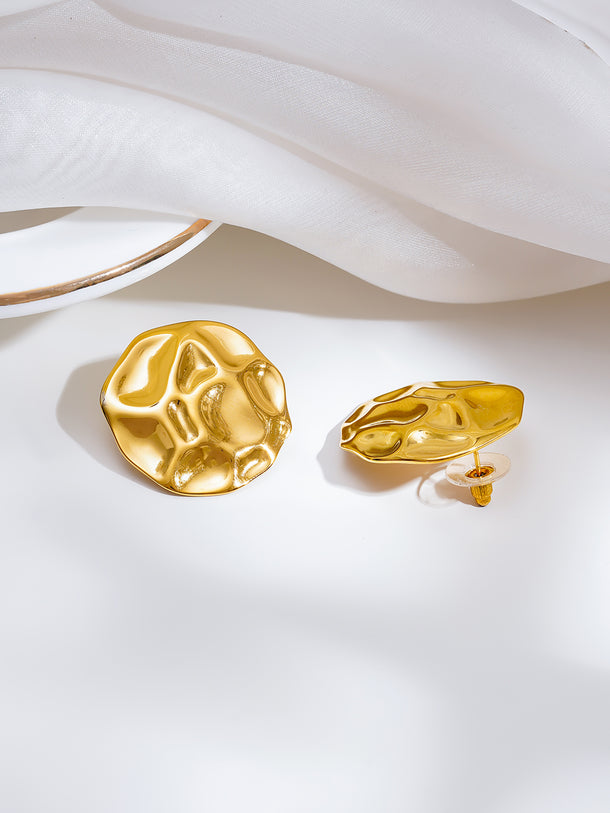 Demi Fine Hammered Crushed Statement Studs Earrings