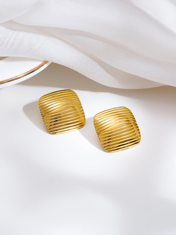 Demi Fine Ribbed Dome Stud Earrings
