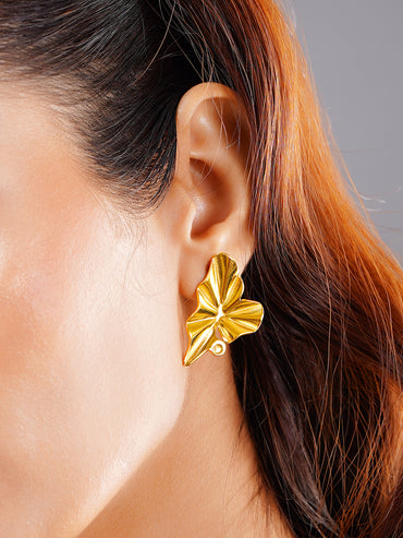 Demi Fine Golden Petal Statement Earrings