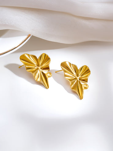 Demi Fine Golden Petal Statement Earrings