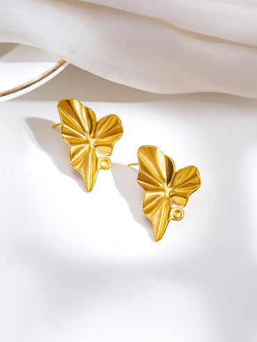 Demi Fine Golden Petal Statement Earrings