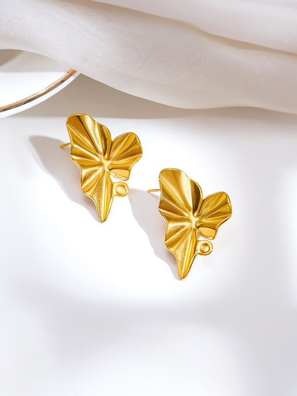 Demi Fine Golden Petal Statement Earrings