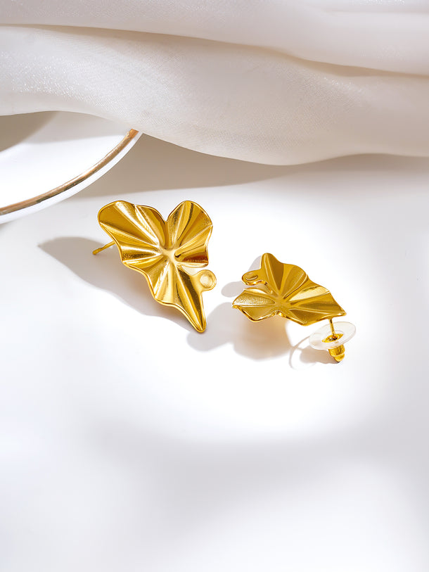 Demi Fine Golden Petal Statement Earrings