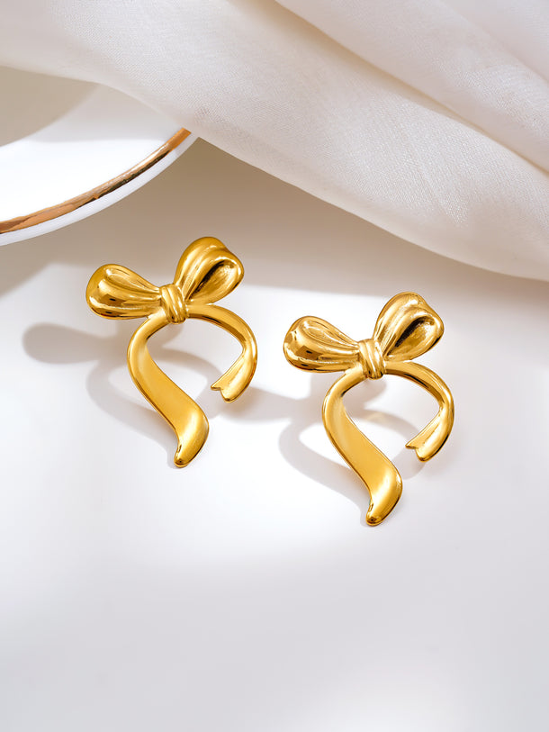 Demi Fine Sweetheart Bow Drop Earrings