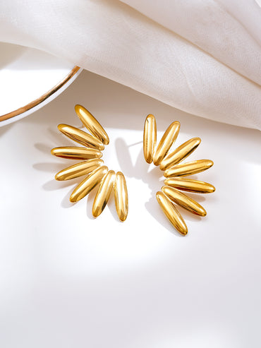 Demi Fine Golden Sunburst Statement Earrings