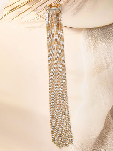 Rubans Voguish Silver Shimmery Long Fringe Rubberband