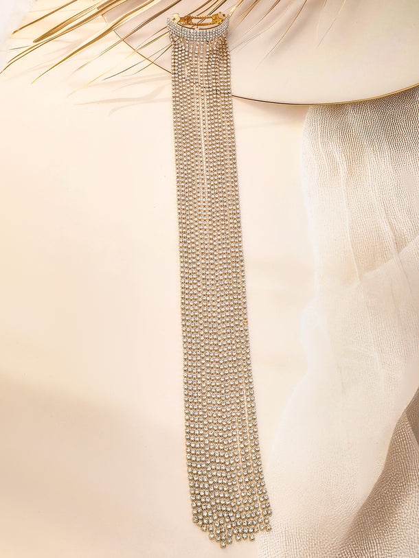 Rubans Voguish Silver Shimmery Long Fringe Rubberband