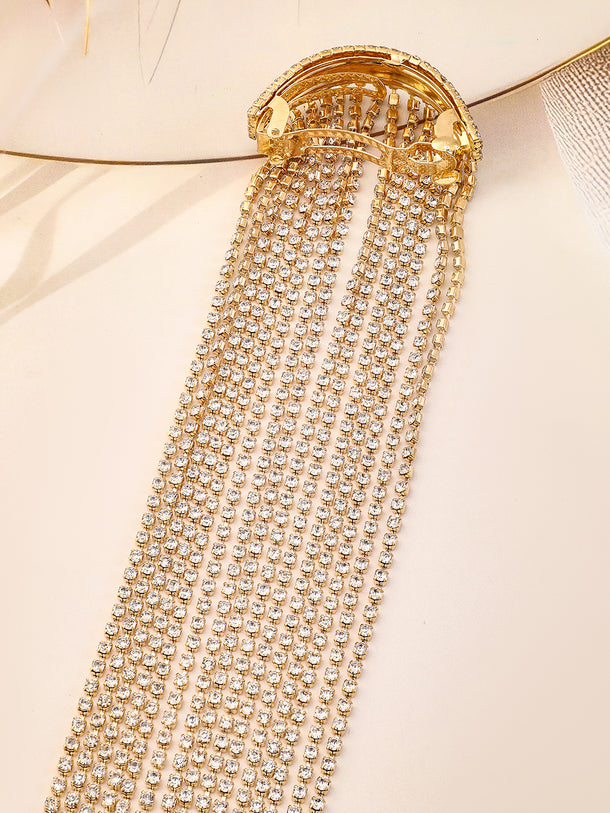 Rubans Voguish Silver Shimmery Long Fringe Rubberband