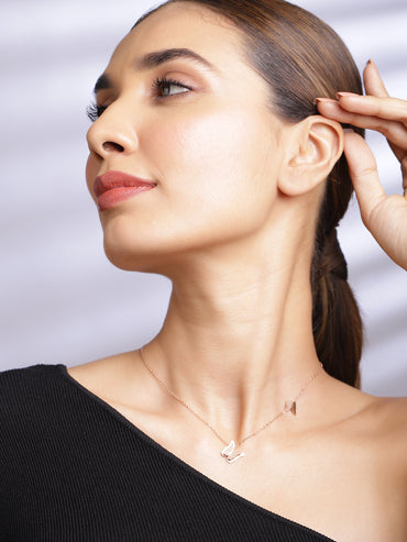 Rose Gold Butterfly Pendant Necklace