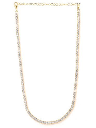 American Diamond Zirconia Studded Long Necklace