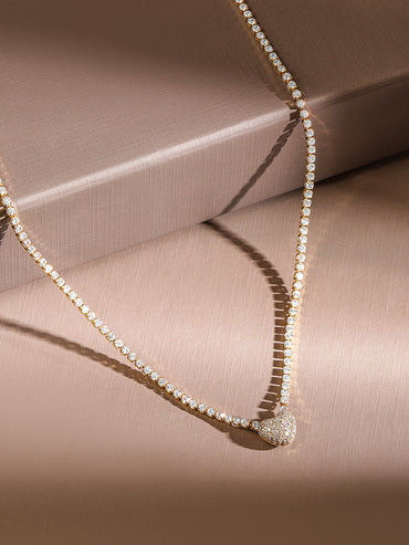 Lustrous American Diamond Zirconia Pendant Necklace