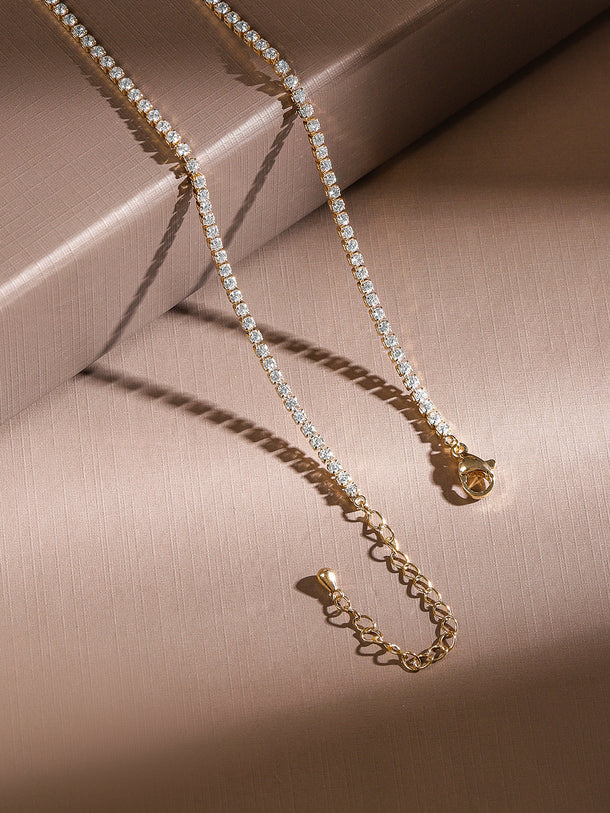 Lustrous American Diamond Zirconia Pendant Necklace