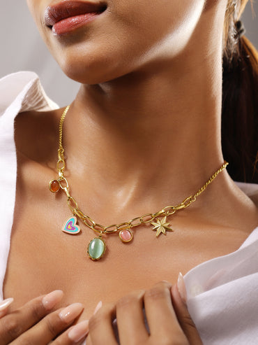 Playful Ocean Charms Multicolour Necklace