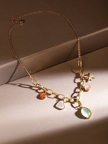 Playful Ocean Charms Multicolour Necklace