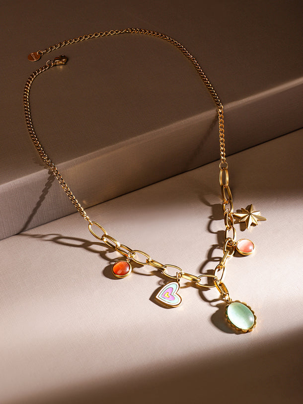 Playful Ocean Charms Multicolour Necklace