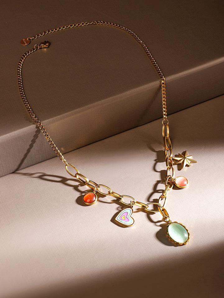 Playful Ocean Charms Multicolour Necklace