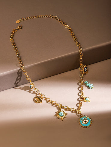Playful Evil Eye Charm Necklace