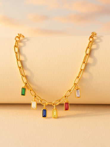 Multi Charm Gold Plated Necklace Chain