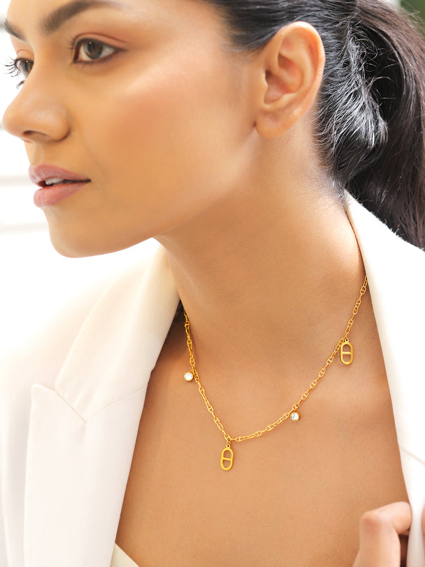 Golden Charm Chain Necklace