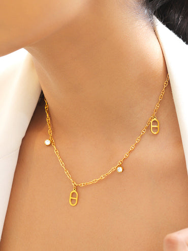 Golden Charm Chain Necklace