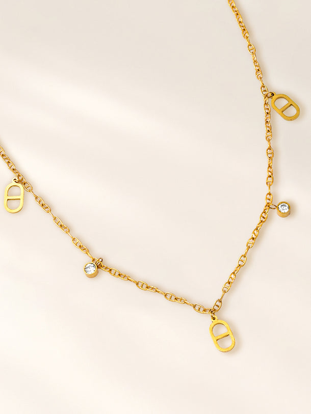 Golden Charm Chain Necklace