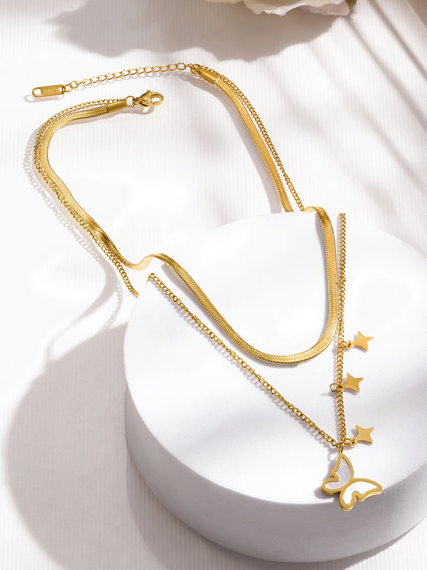 Cherished Butterfly & Star Necklace Chain