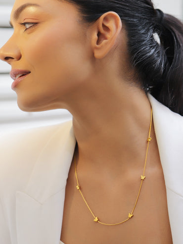 Butterfly Motif Gold Toned Necklace